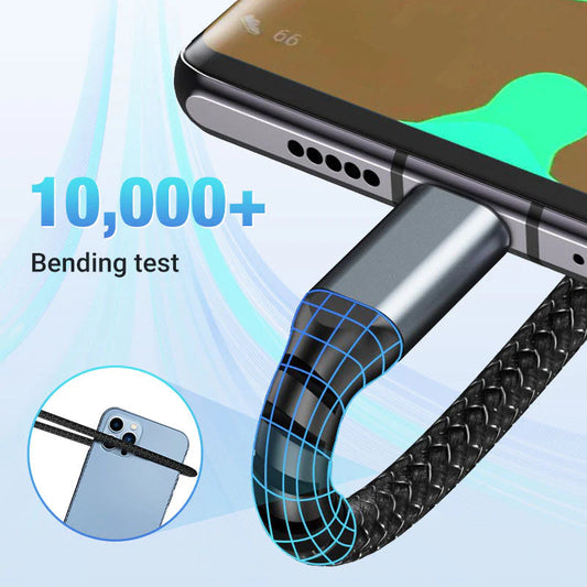 100W super hitro polnjenje, 3-v-1 prozoren podatkovni kabel