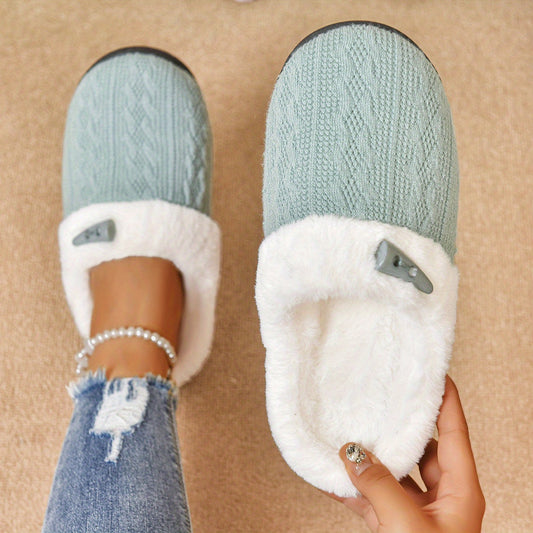 【🧦 Naj vam toplina in udobje v zaprtih prostorih ves dan pridejo prav!】Plišasti copati za notranje prostore s flis podlogo za toploto