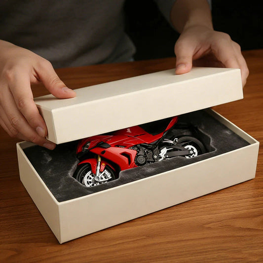 🌟 Model motornega kolesa 1:12 – Interaktivne luči + zvoki! 🏍️