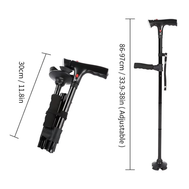 🚶 Zložljiva palica z lučko – stabilnost na vsakem koraku! ✨