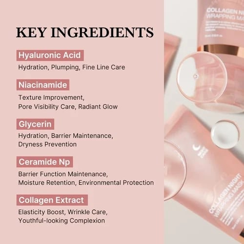 Nočna maska za zavijanje s kolagenom