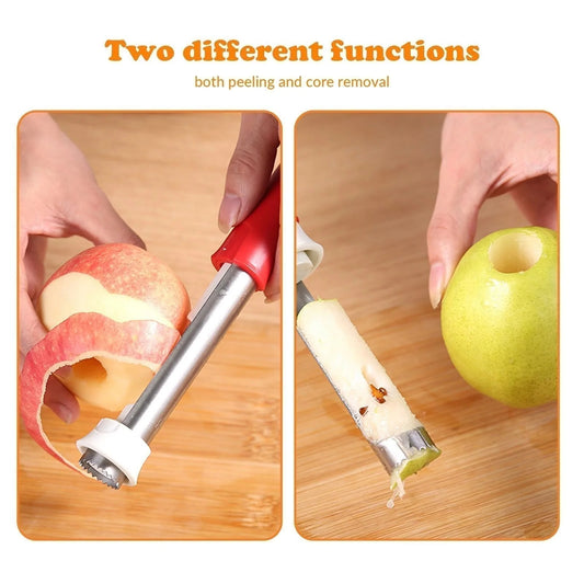 🍎 2 v 1 orodje za sadje – hitro odstranjevanje pešk in lupinjenje! 🔪