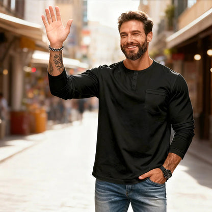 🌟 Moška majica z dolgimi rokavi – dihalna, anti-gubna in elegantna za vsakdanji slog! ✨