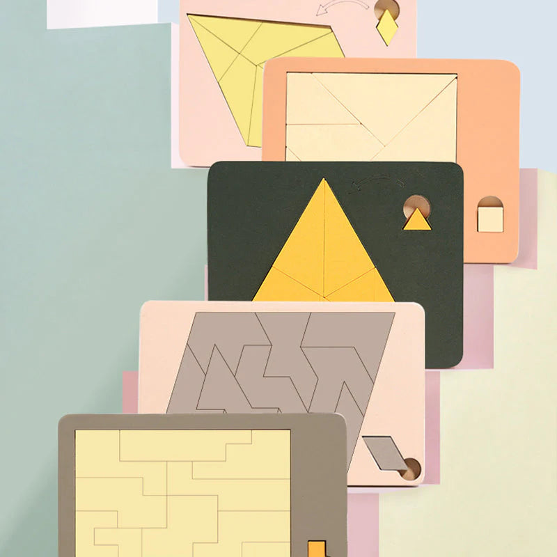 【🧩 Razvijajte miselne sposobnosti! Zabavni skupinski izzivi za vso družino!】Lesena tangram sestavljanka