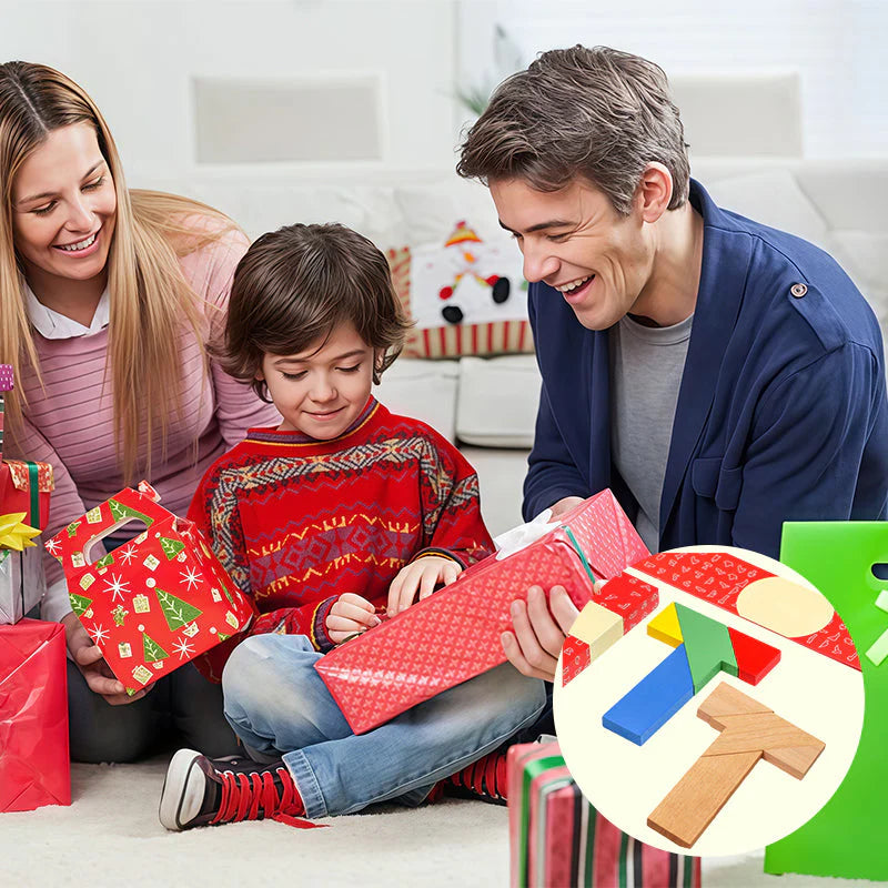 【🎨Izobražujte se skozi zabavo in spodbujajte logično razmišljanje】Lesena sestavljanka v obliki črke T za izobraževalno uporabo