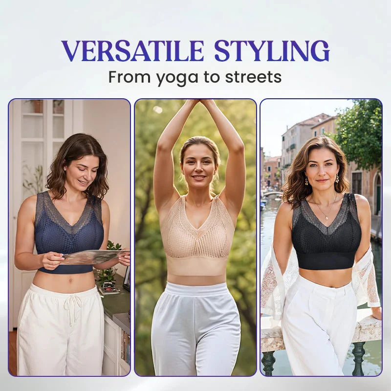 【1+1 brezplačno】Čipkasta brezšivna zračna majica z V-izrezom