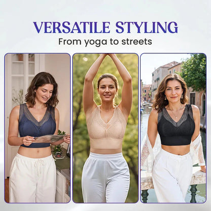 【1+1 brezplačno】Čipkasta brezšivna zračna majica z V-izrezom