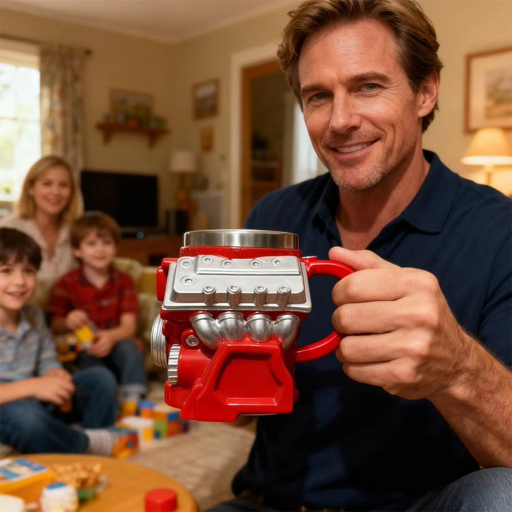 🏎️ V8 motor skodelica – za prave avto-fane zdaj! 😍