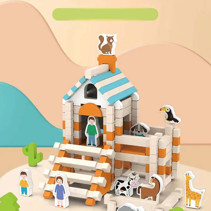 【🧱 👶🏻Pri vzgoji otrok potrebujete le tole: spodbujajte ustvarjalnost in krepite prostorsko zavest!】Izobraževalni leseni gradniki