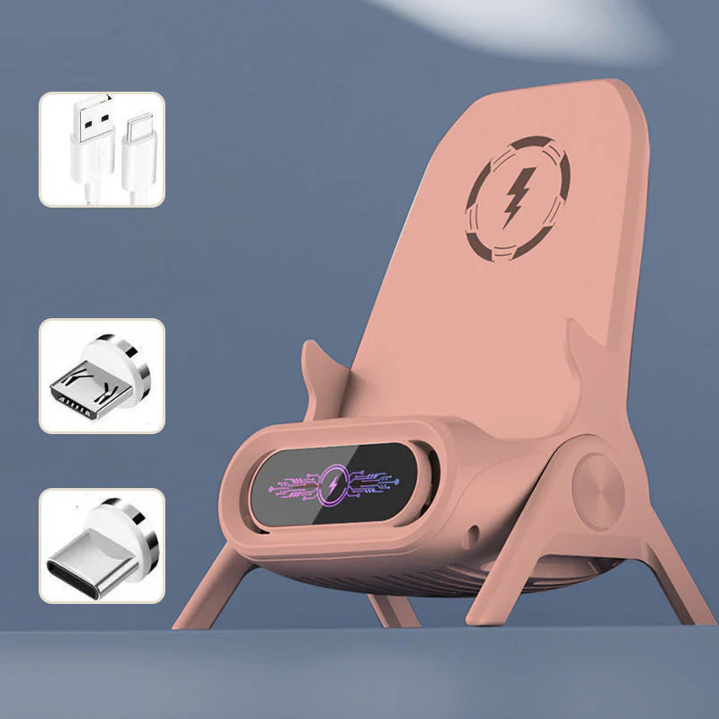 ⚡ Brezžični hitri polnilnik + hlajenje: Univerzalno stojalo za telefon - udobje in stil!