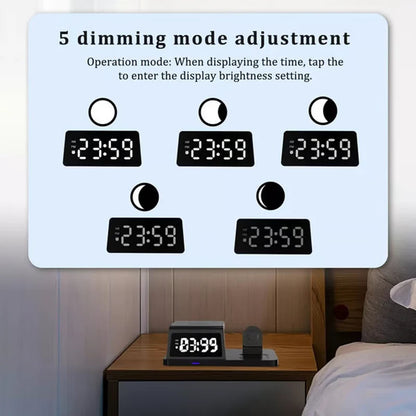 Brezžična polnilna postaja 4 v 1 za hitro polnjenje z uro