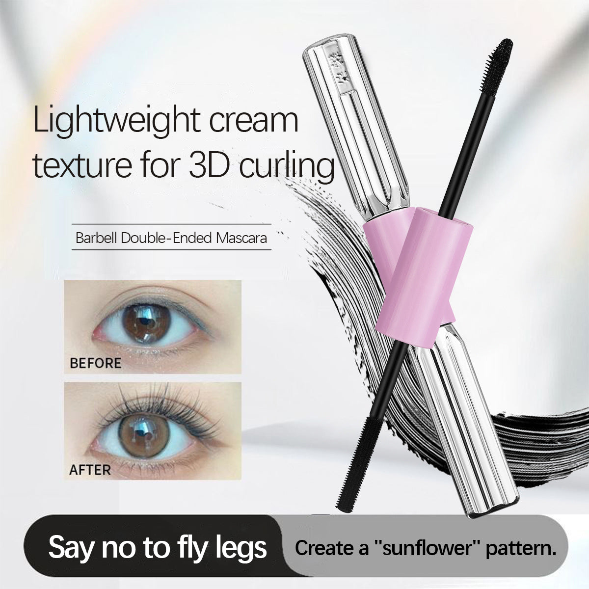🌟 Dvojglavna maskara Barbell – podaljšuje, kodra in ne smuči, za očala z vplivom! 🦋