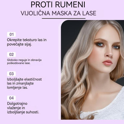 【🔥Kupite 1 dobite 1 gratis🔥】Vijolična maska za blond lase – odstranjuje rumene tone, vrača sijaj in ščiti barvo