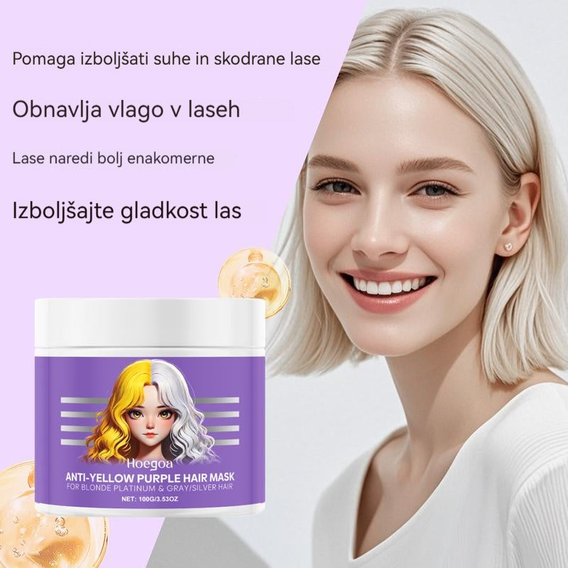 【🔥Kupite 1 dobite 1 gratis🔥】Vijolična maska za blond lase – odstranjuje rumene tone, vrača sijaj in ščiti barvo