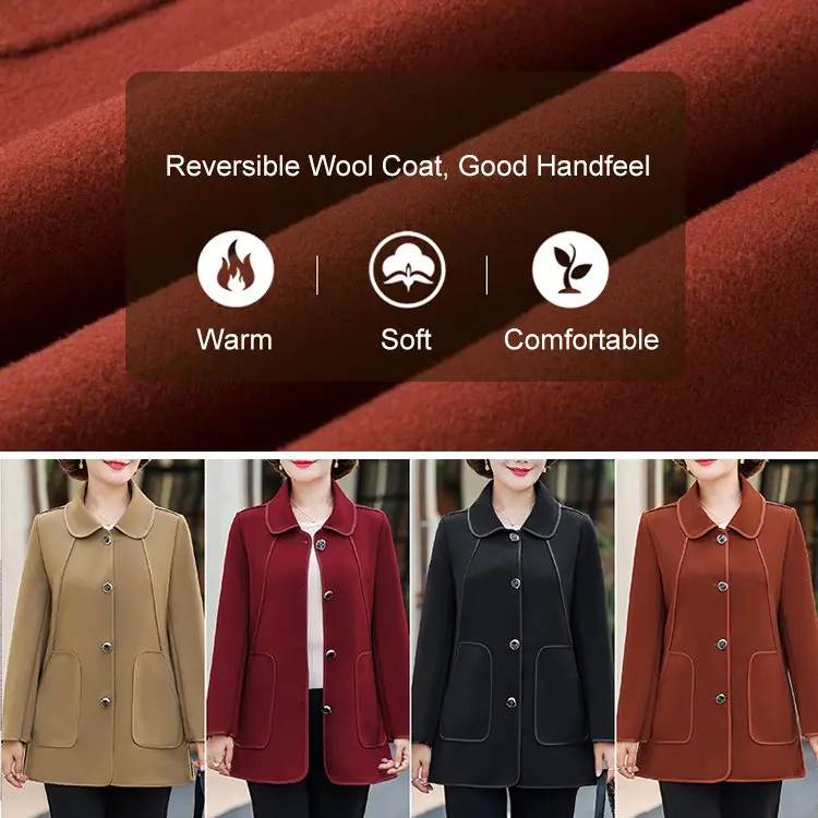 Jesen in zima Nova topla, dvostranska jakna srednje dolžine