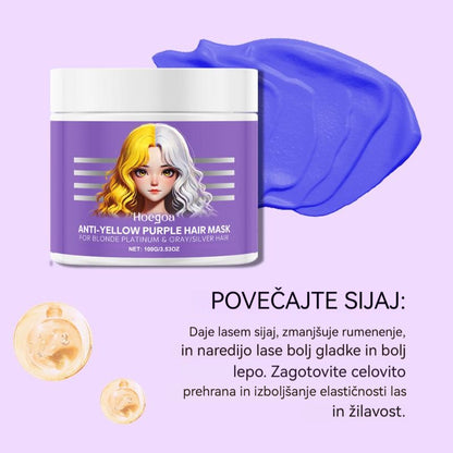 【🔥Kupite 1 dobite 1 gratis🔥】Vijolična maska za blond lase – odstranjuje rumene tone, vrača sijaj in ščiti barvo