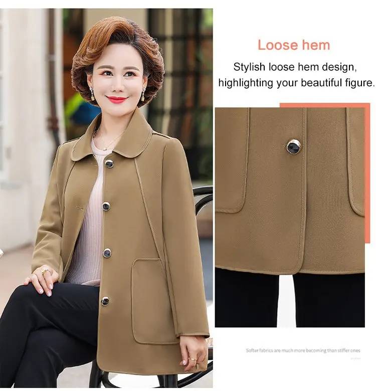 Jesen in zima Nova topla, dvostranska jakna srednje dolžine