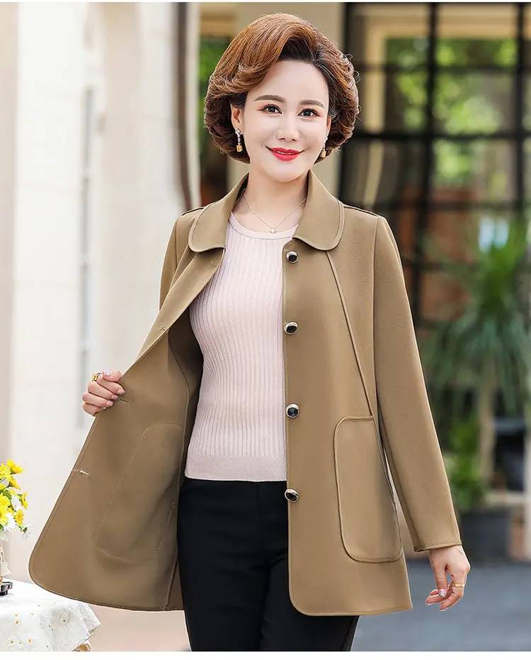 Jesen in zima Nova topla, dvostranska jakna srednje dolžine