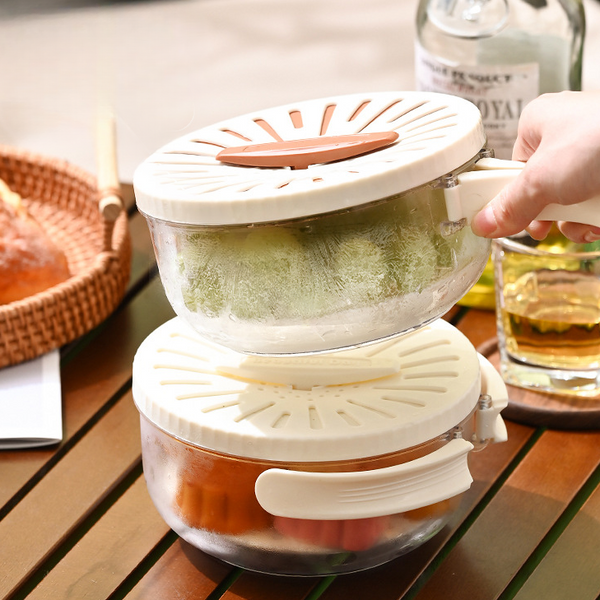 【🎁Drugi kos brezplačen】Koš za odcejanje in shranjevanje 2 v 1: Poenostavite pranje in shranjevanje