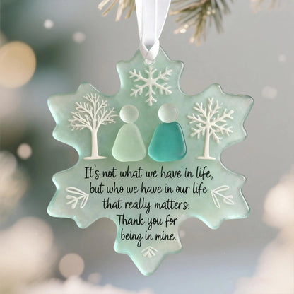 【🎁Več ko kupite, več popustov dobite】Dekoracija prijateljstva v obliki morskega stekla v obliki snežinke