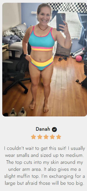 🔥🎁Novo: 50% POPUST🔥🌼 Tridelni najlonski športni bikini z barvnimi bloki - visok pas z učinkom vitkega trebuha 👙
