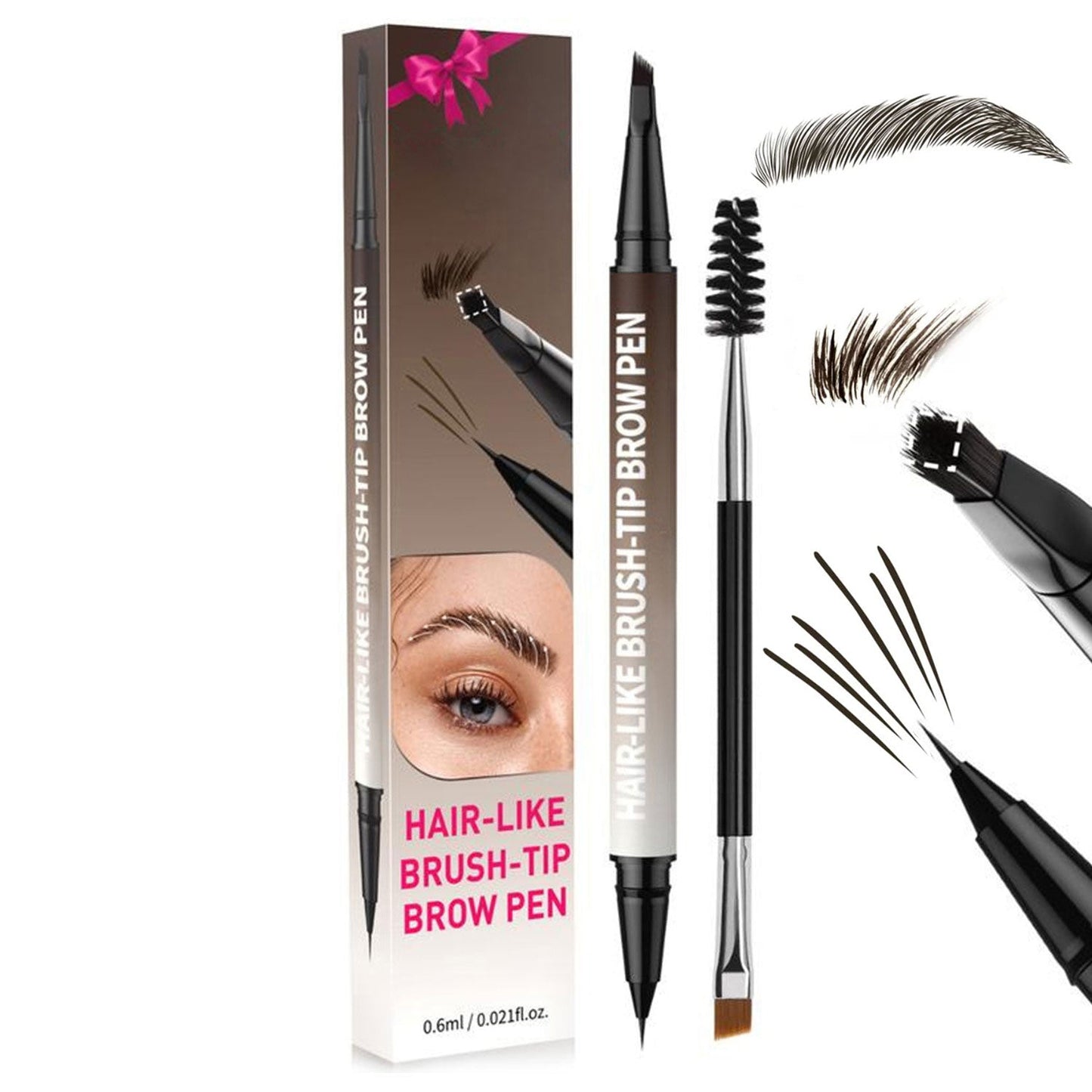 🤨2-v-1 svinčnik za obrvi z mikrooblikovanjem in brezplačnim kvadratnim čopičem（🔥Kupite 1 dobite 1 gratis🔥)