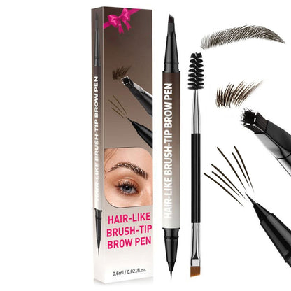 🤨2-v-1 svinčnik za obrvi z mikrooblikovanjem in brezplačnim kvadratnim čopičem（🔥Kupite 1 dobite 1 gratis🔥)