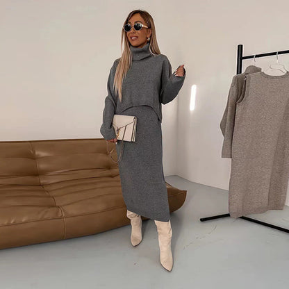 ✨Elegantna in samozavestna - Komplet pletenih oblek
