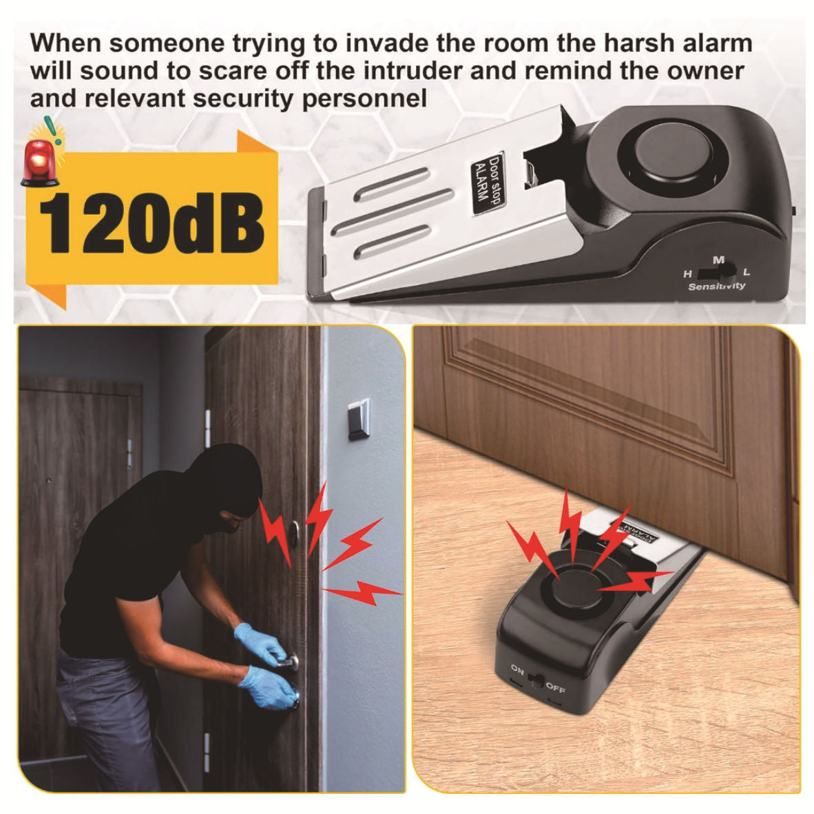 Prenosni varnostni alarm za vrata