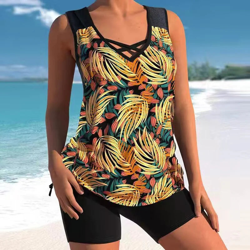 🩱【S-5XL】Kétrészes fürdőruha etnikai mintával 🌊
