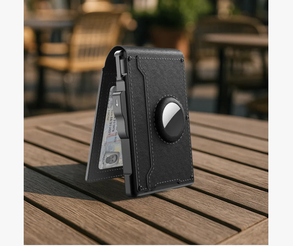 💳Moška denarnica z RFID blokado in režo za AirTag – ročno izdelana usnjena denarnica z držalom za kartice s hitrim dostopom in veliko prostornino