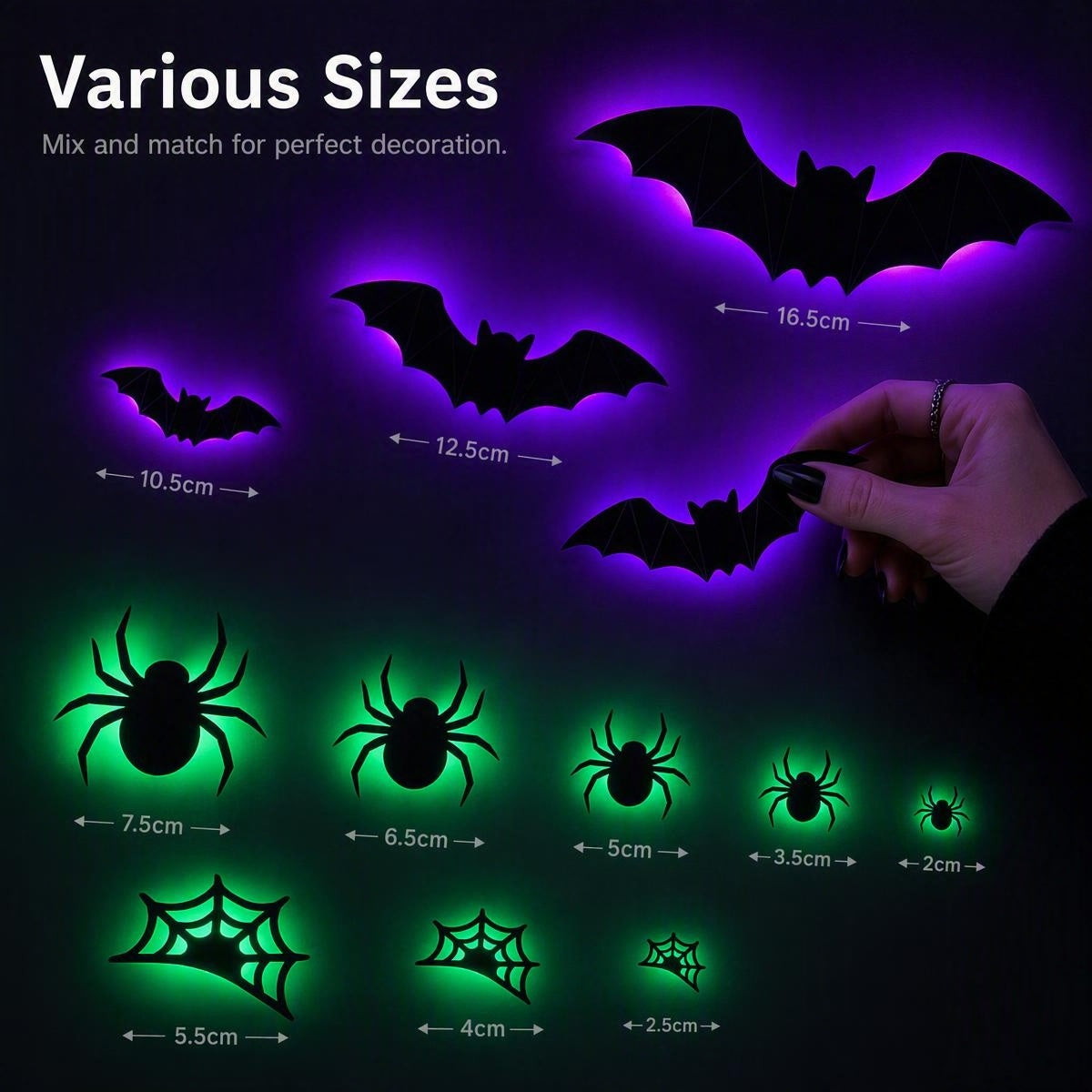 🦇 Halloween nalepke, ki svetijo v temi!