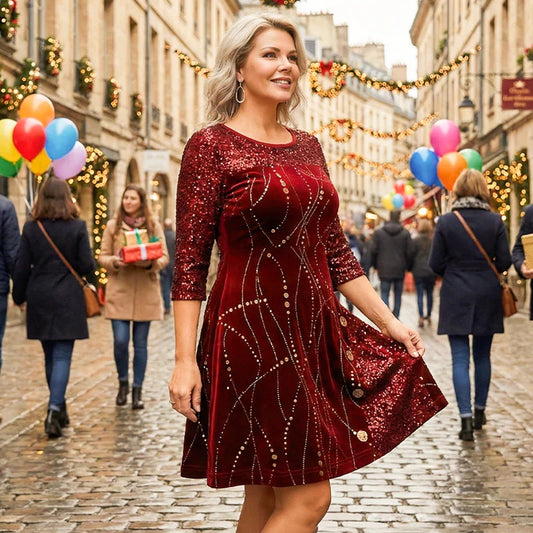 Elegantna obleka A-kroja z bleščicami - Shine