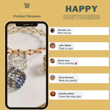 💍 2v1 Zapestnica + Prstan – Blešči CZ Diamanti + Nastavljiv Kroj! ✨