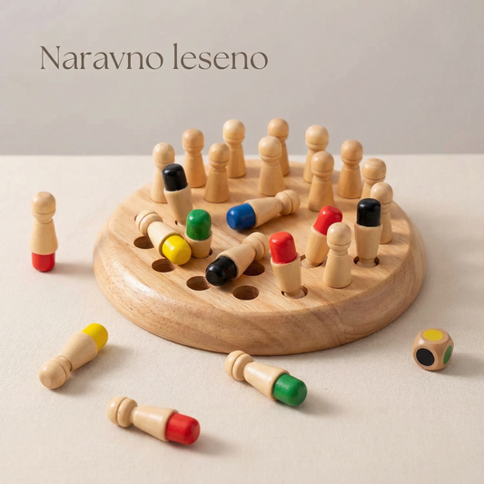 【👶Izboljšajte otrokovo logično mišljenje in okrepite družinske odnose】Lesene spominske in barvne igre za otroke in odrasle