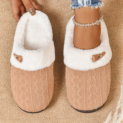 【🧦 Naj vam toplina in udobje v zaprtih prostorih ves dan pridejo prav!】Plišasti copati za notranje prostore s flis podlogo za toploto