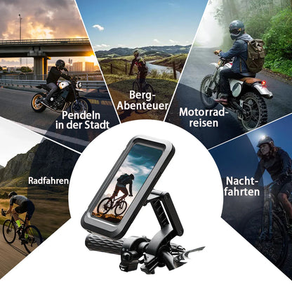 【🚲 Je odlična izbira za navigacijo, fotografiranje ali snemanje videoposnetkov med potovanjem!】Univerzalno vodoodporno držalo za mobilni telefon za kolesa in motorna kolesa