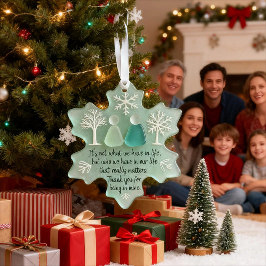 【🎁Več ko kupite, več popustov dobite】Dekoracija prijateljstva v obliki morskega stekla v obliki snežinke