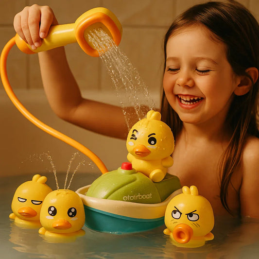 🦆 Električna vodna igrača z račjim čolnom – brizganje vode + interaktivna zabava! 💦