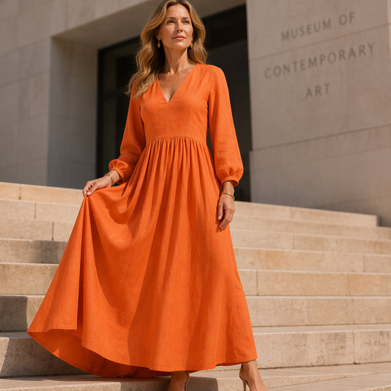 👗 Maxi obleka z V-izrezom – eleganca in udobje! ✨