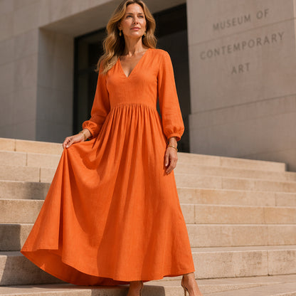 👗 Maxi obleka z V-izrezom – eleganca in udobje! ✨