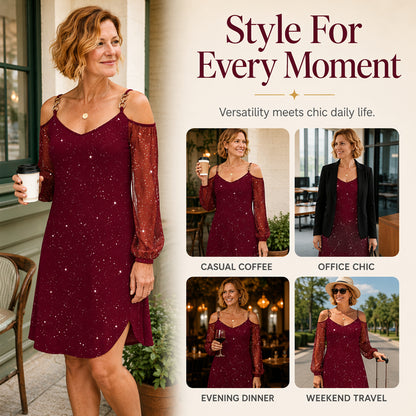 👗 Elegantna obleka z odkritimi rameni – ženstven stil! ✨