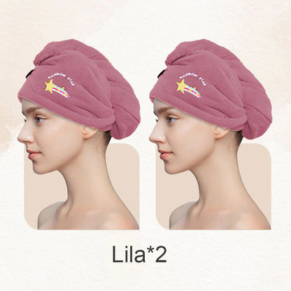 Hitro sušeča brisača za lase s turbanom