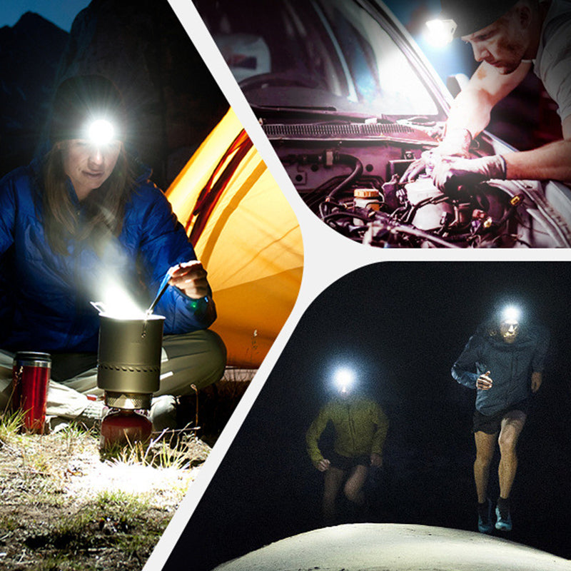 💡🔄 90° forgatható LED fejlámpa és zseblámpa – Mágneses, újratölthető, kézmentes! ✨