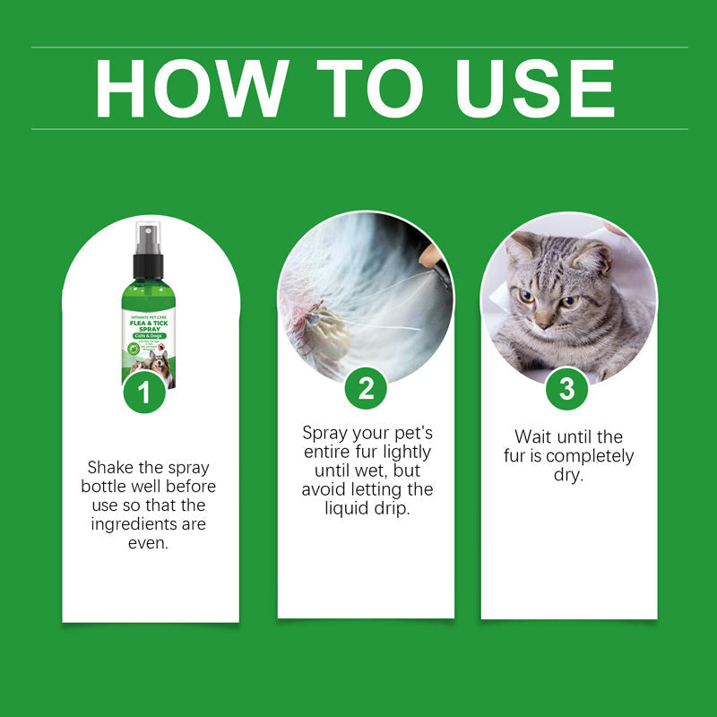 Természetes bolha- és kullancsriasztó spray kutyáknak és macskáknak