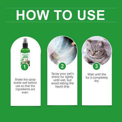 Természetes bolha- és kullancsriasztó spray kutyáknak és macskáknak