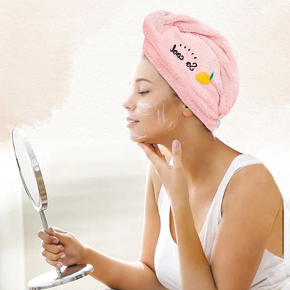 Hitro sušeča brisača za lase s turbanom