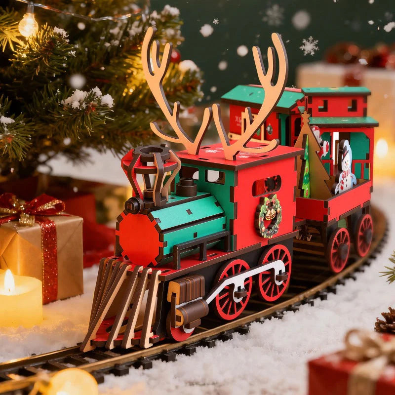 🎄 Praznična sestavljanka z vlakom – naredi sam!