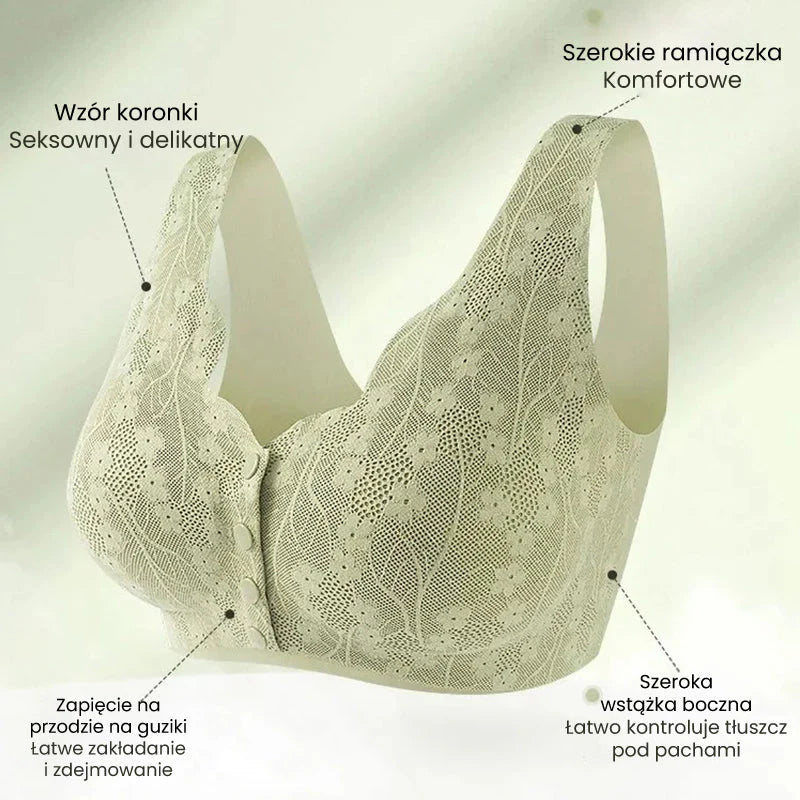 【🔥Kupite 1 dobite 1 gratis🔥】Udoben modrček z gumbi za večje velikosti s čipko