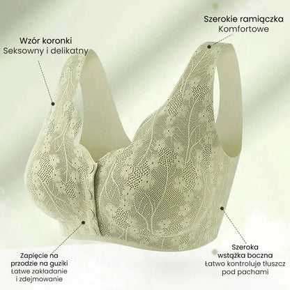 【🔥Kupite 1 dobite 1 gratis🔥】Udoben modrček z gumbi za večje velikosti s čipko